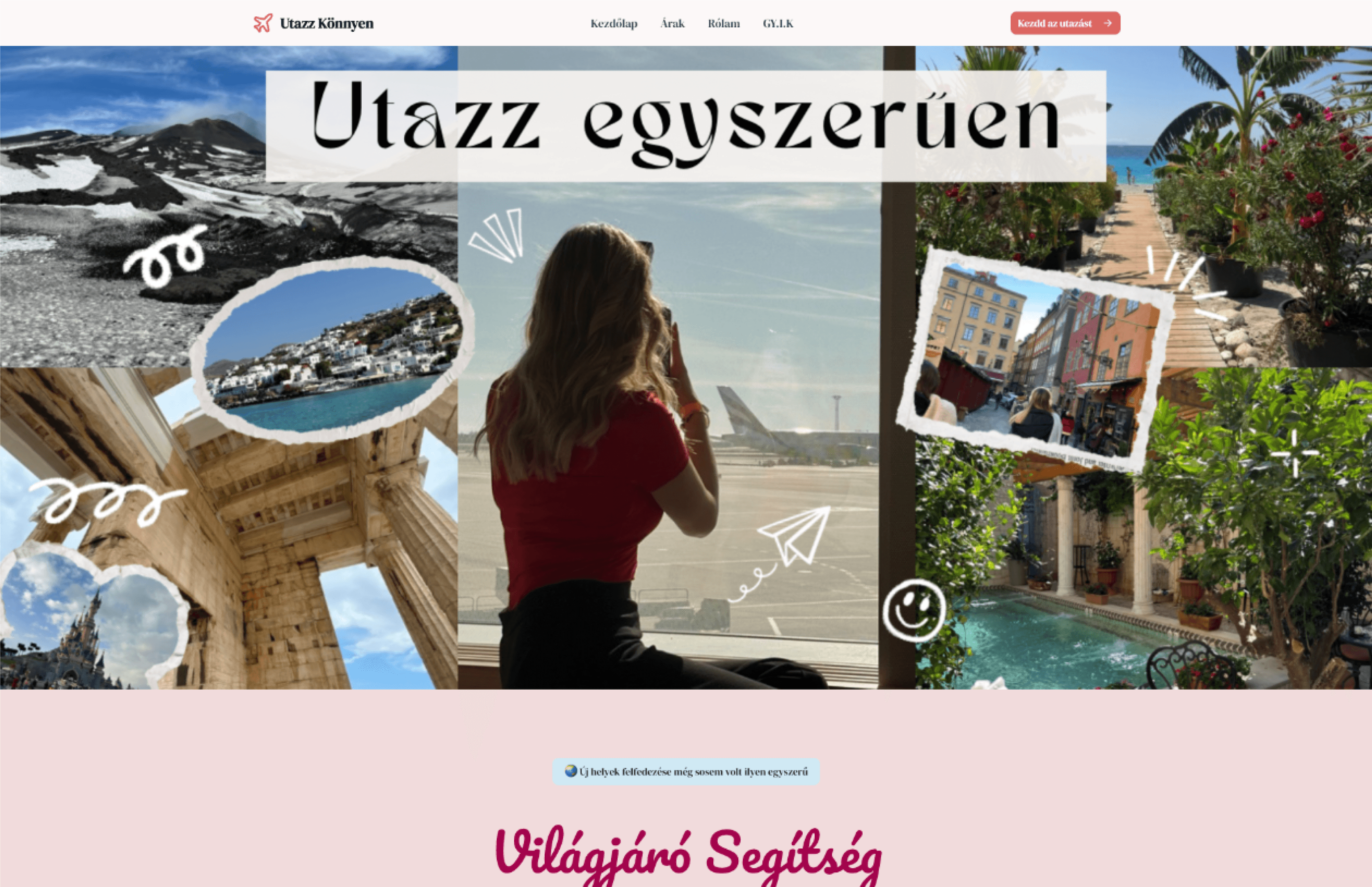Az Utazzkönnyen utazási weboldala